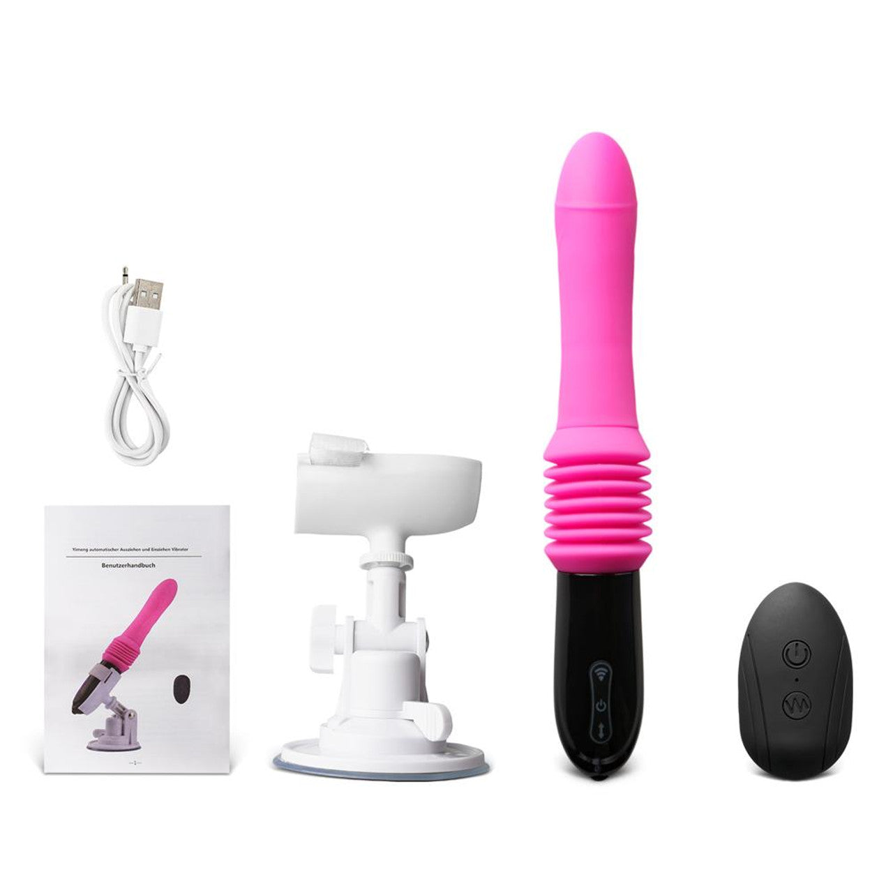 VIBRADOR PINK SUBE/BAJA CON BASE TELESCOPICA ♥