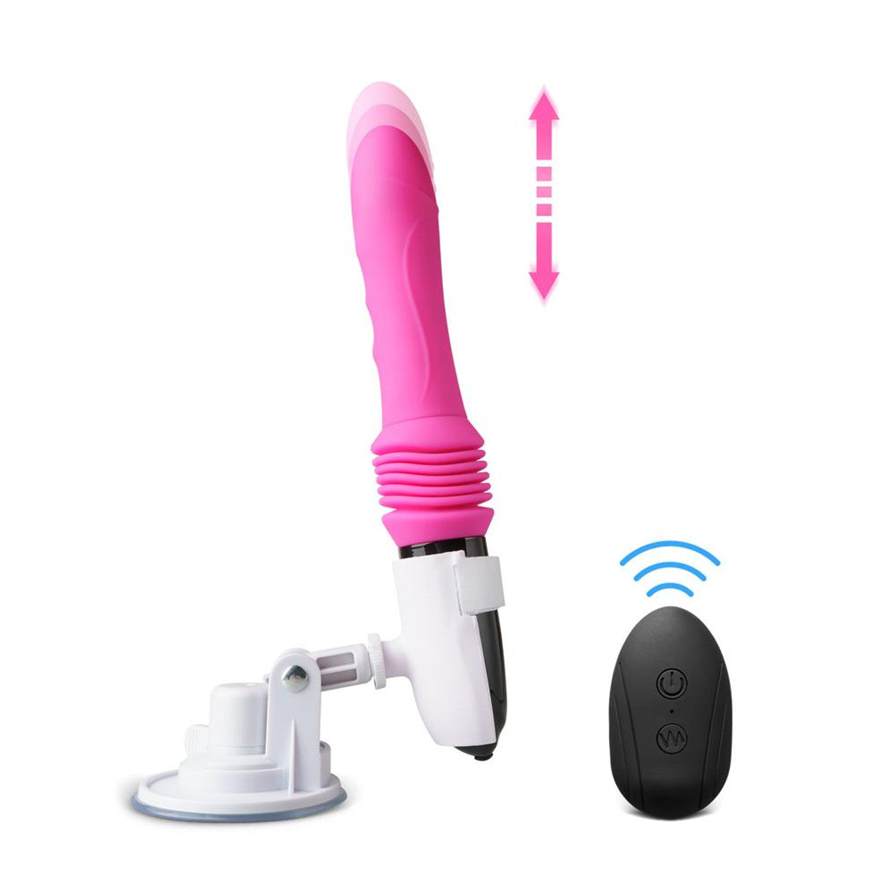 VIBRADOR PINK SUBE/BAJA CON BASE TELESCOPICA ♥