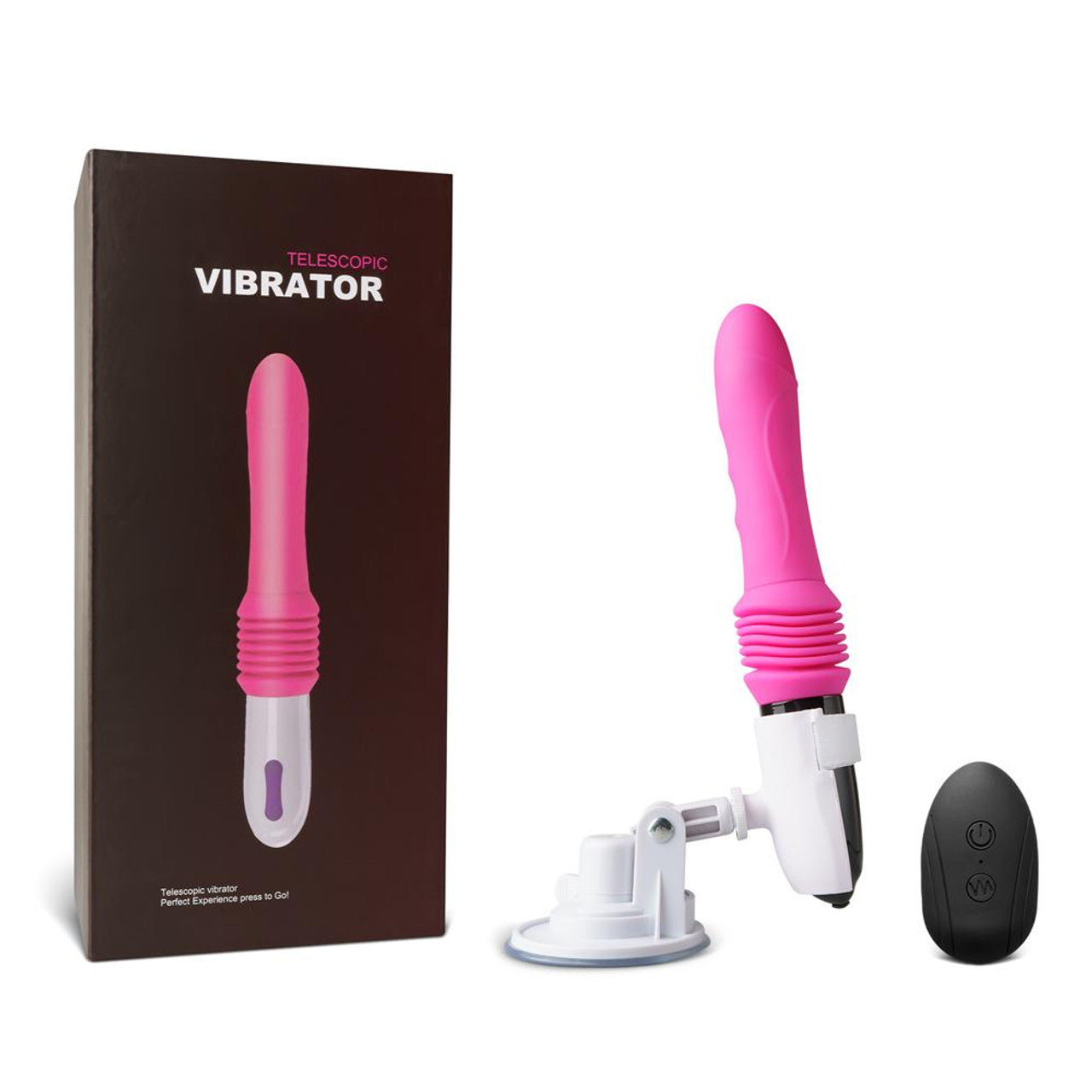 VIBRADOR PINK SUBE/BAJA CON BASE TELESCOPICA ♥