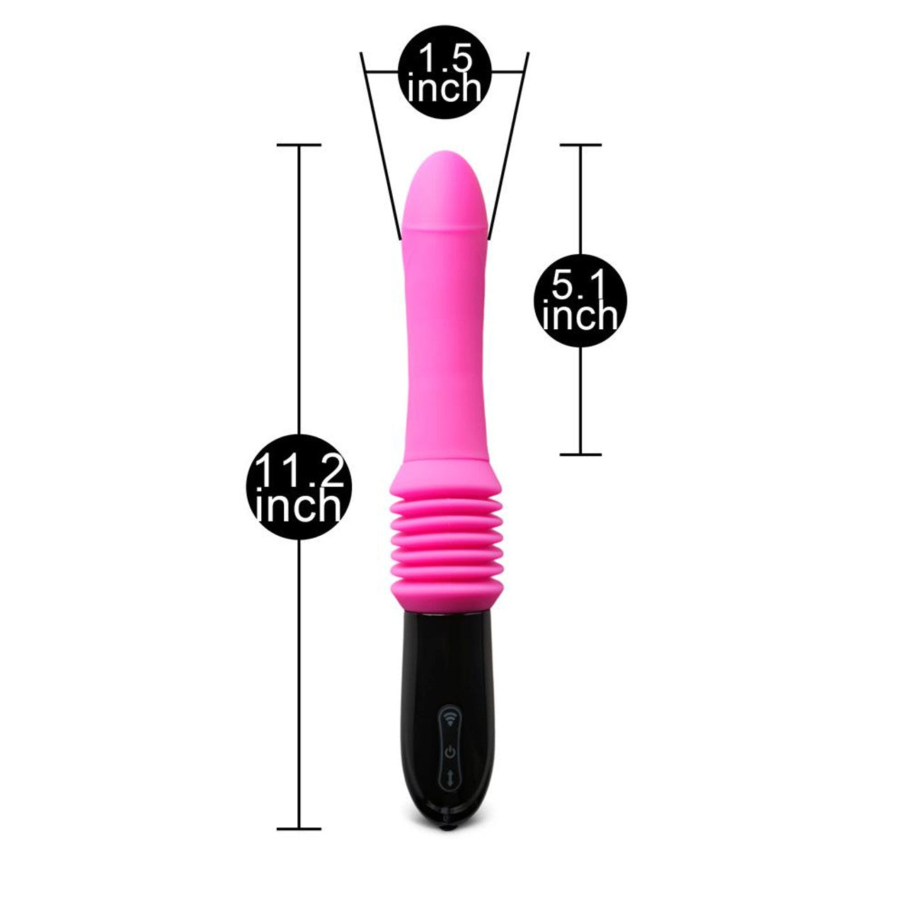 VIBRADOR PINK SUBE/BAJA CON BASE TELESCOPICA ♥